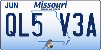 MO license plate QL5V3A