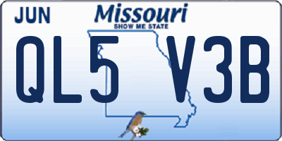 MO license plate QL5V3B