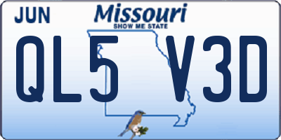 MO license plate QL5V3D