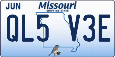 MO license plate QL5V3E