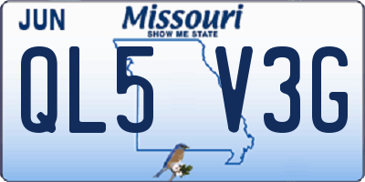 MO license plate QL5V3G