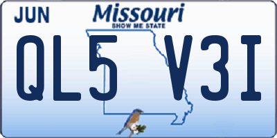 MO license plate QL5V3I