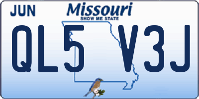 MO license plate QL5V3J
