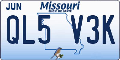 MO license plate QL5V3K