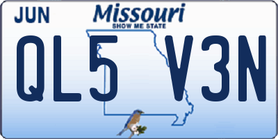 MO license plate QL5V3N