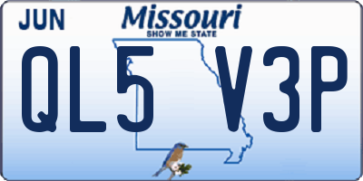 MO license plate QL5V3P