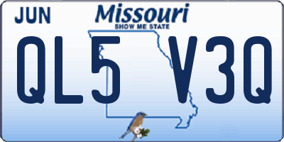 MO license plate QL5V3Q