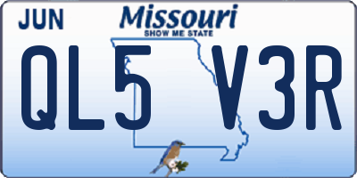 MO license plate QL5V3R