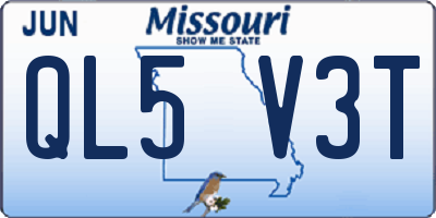 MO license plate QL5V3T