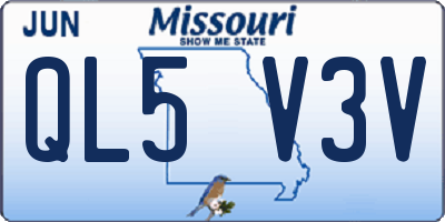 MO license plate QL5V3V