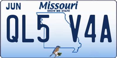 MO license plate QL5V4A