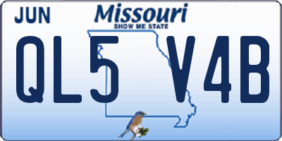 MO license plate QL5V4B