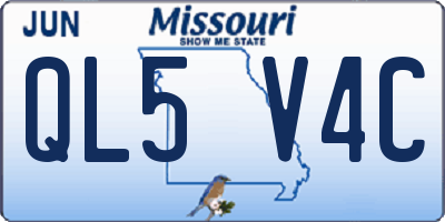 MO license plate QL5V4C