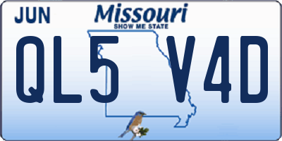 MO license plate QL5V4D