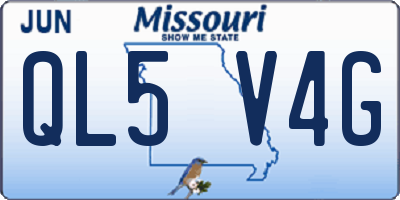 MO license plate QL5V4G