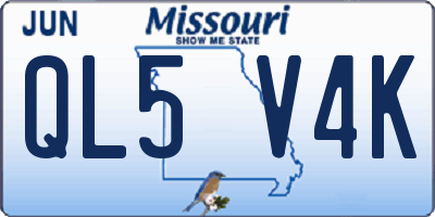 MO license plate QL5V4K