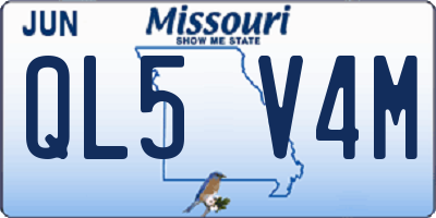 MO license plate QL5V4M