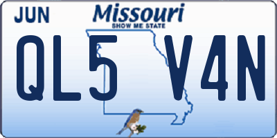 MO license plate QL5V4N