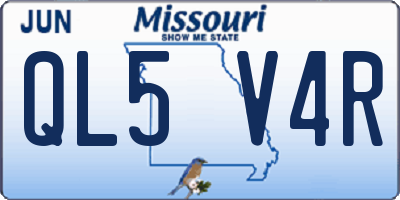 MO license plate QL5V4R