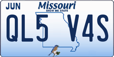 MO license plate QL5V4S