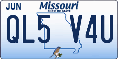 MO license plate QL5V4U