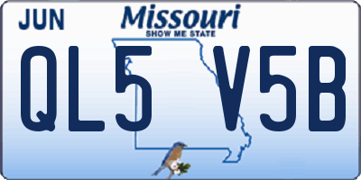MO license plate QL5V5B