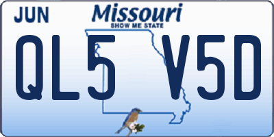 MO license plate QL5V5D