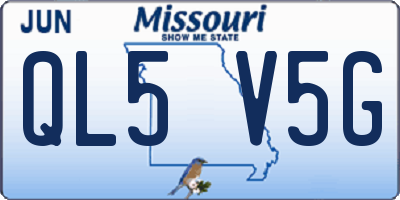 MO license plate QL5V5G