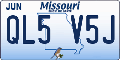 MO license plate QL5V5J
