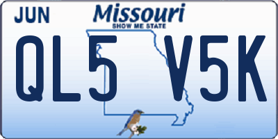 MO license plate QL5V5K