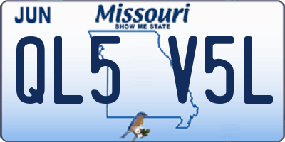 MO license plate QL5V5L