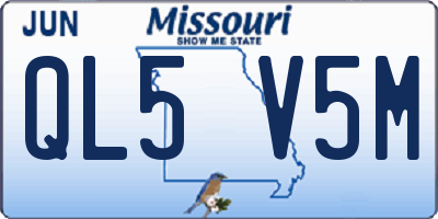 MO license plate QL5V5M
