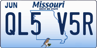 MO license plate QL5V5R
