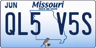 MO license plate QL5V5S