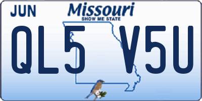 MO license plate QL5V5U