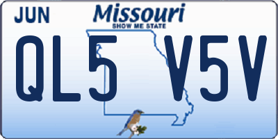 MO license plate QL5V5V