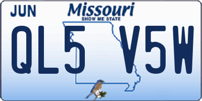 MO license plate QL5V5W