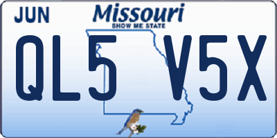 MO license plate QL5V5X