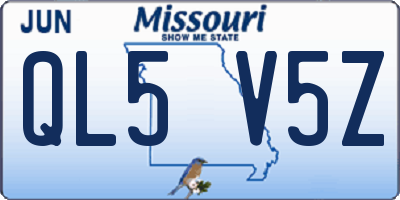 MO license plate QL5V5Z