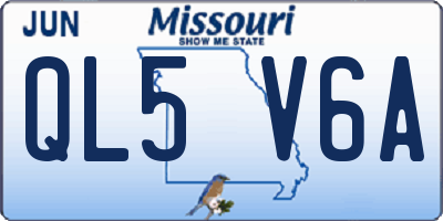 MO license plate QL5V6A