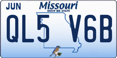MO license plate QL5V6B