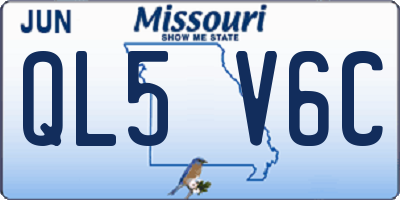 MO license plate QL5V6C