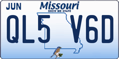 MO license plate QL5V6D