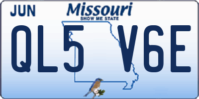 MO license plate QL5V6E