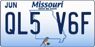 MO license plate QL5V6F