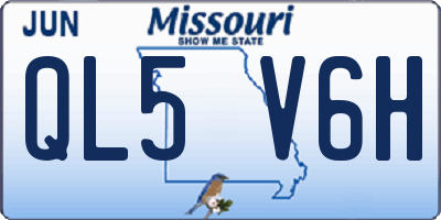 MO license plate QL5V6H