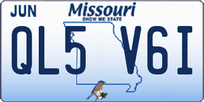 MO license plate QL5V6I