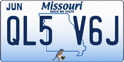 MO license plate QL5V6J