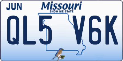 MO license plate QL5V6K