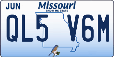 MO license plate QL5V6M